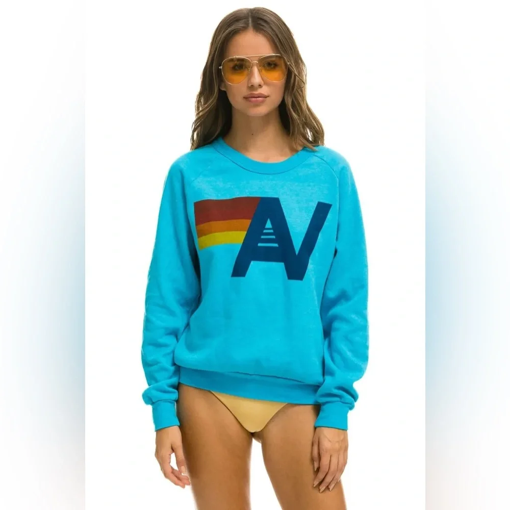 AVIATOR NATION Logo Blue Relaxed Pullover L